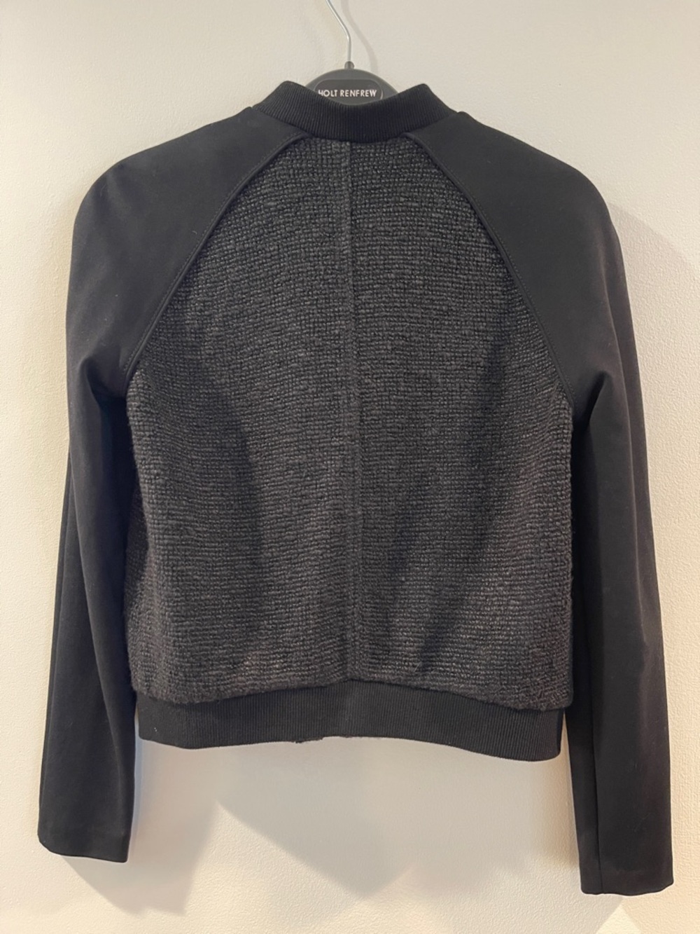 Banana Republic Black Raglan Sleeve Bomber Jacket 0 Petite - Picture 4 of 5